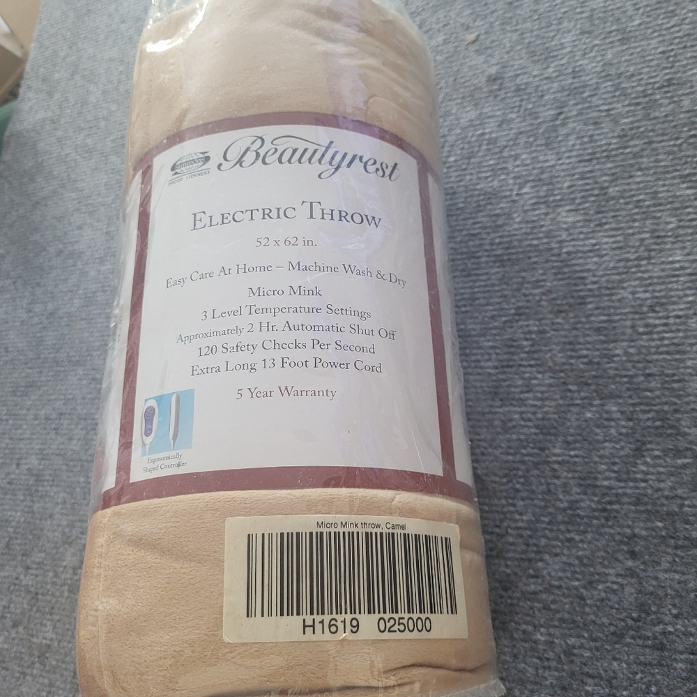 BeautyRest Electric Throw Blanket - Micro Mink New